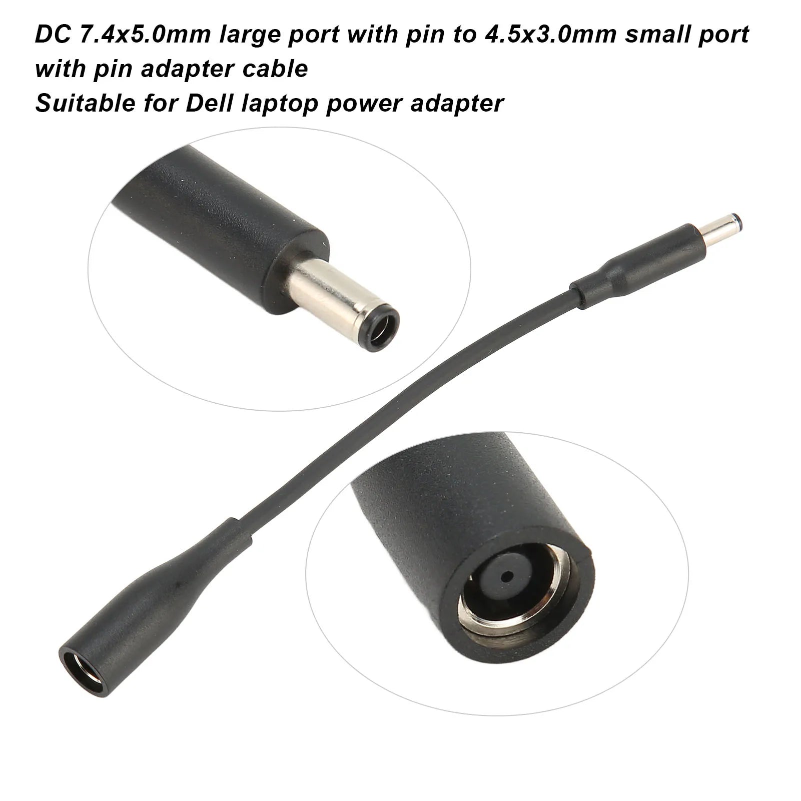 4pcs DC 7.4x5.0mm to 4.5x3.0mm Adapter Cable Plug and Play DC Power Converter Cable Tip Adapter Converter Cable for Dell Laptop Zpaxo