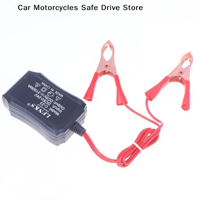 12V 24V 5V 3USB Port Power Adapter Battery Clip Charging Universal