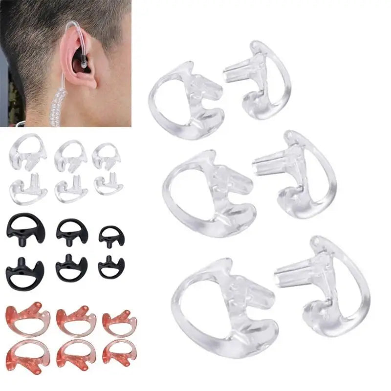 652F 3 Pairs Earmold for Two Way Radio Acoustic Coil Tube Earpiece - Open Ear Insert Zpaxo