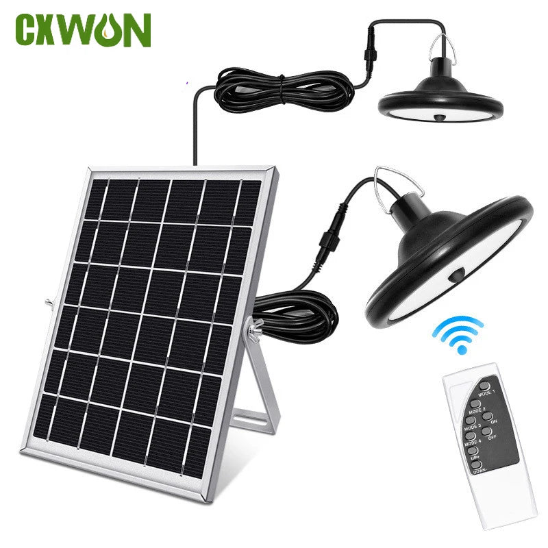 Double Head Solar Pendant Light Outdoor Indoor Solar Shed Light PIR Motion Sensor Solar Lamp Dimmable Garage Yard Patio Garden Zpaxo