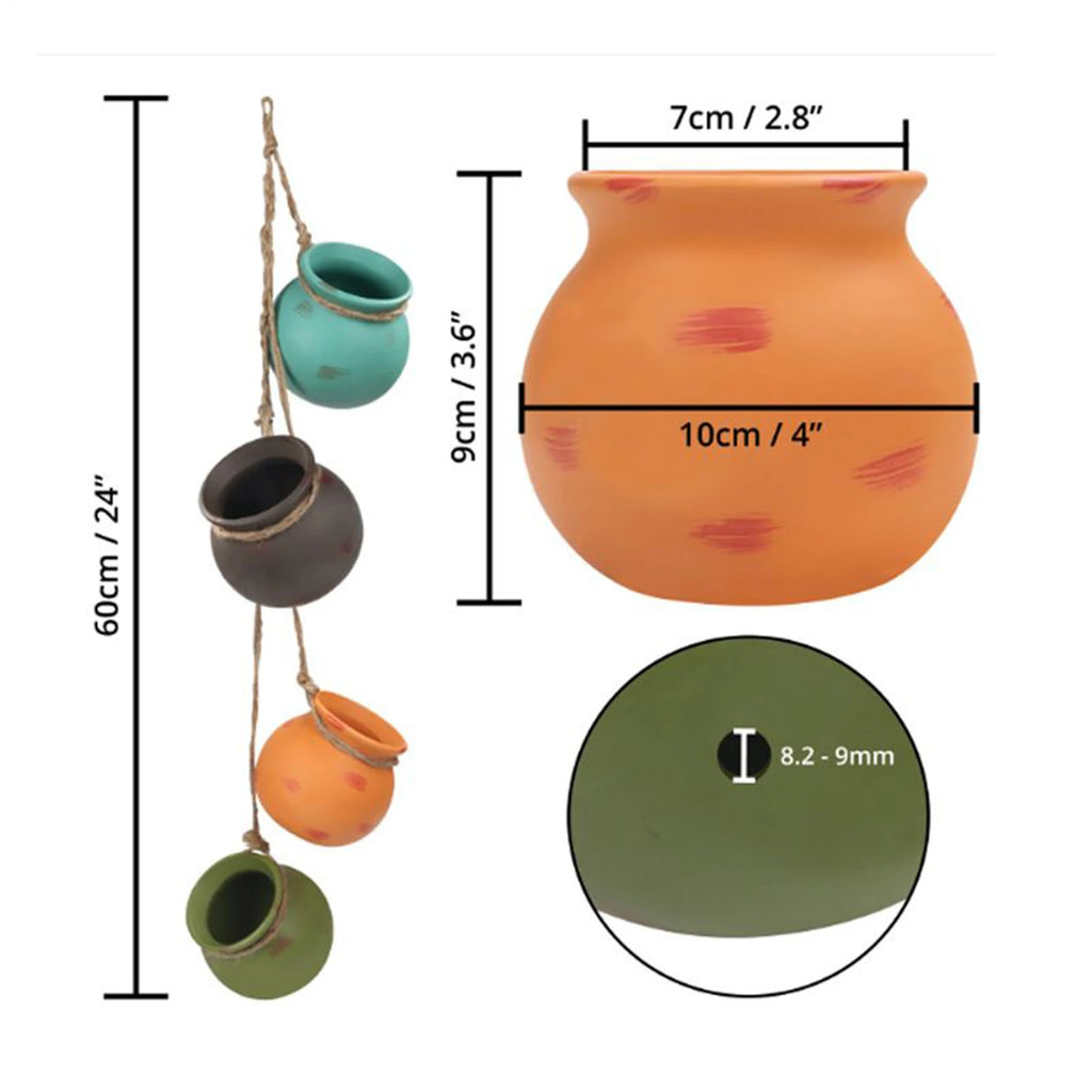 Small Flower Pots 4 Ceramic Cute Home Decor Plant Drainage Cactus