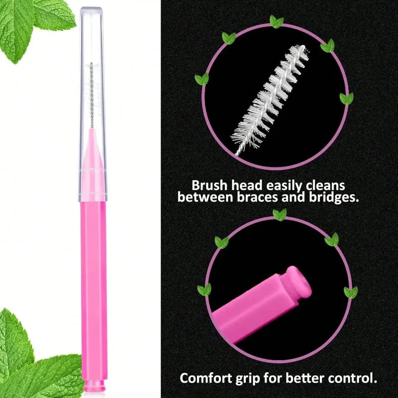 100-Pack Interdental Brush Picks – Dental Flosser Tooth Cleaner Interdental Brush Picks Zpaxo
