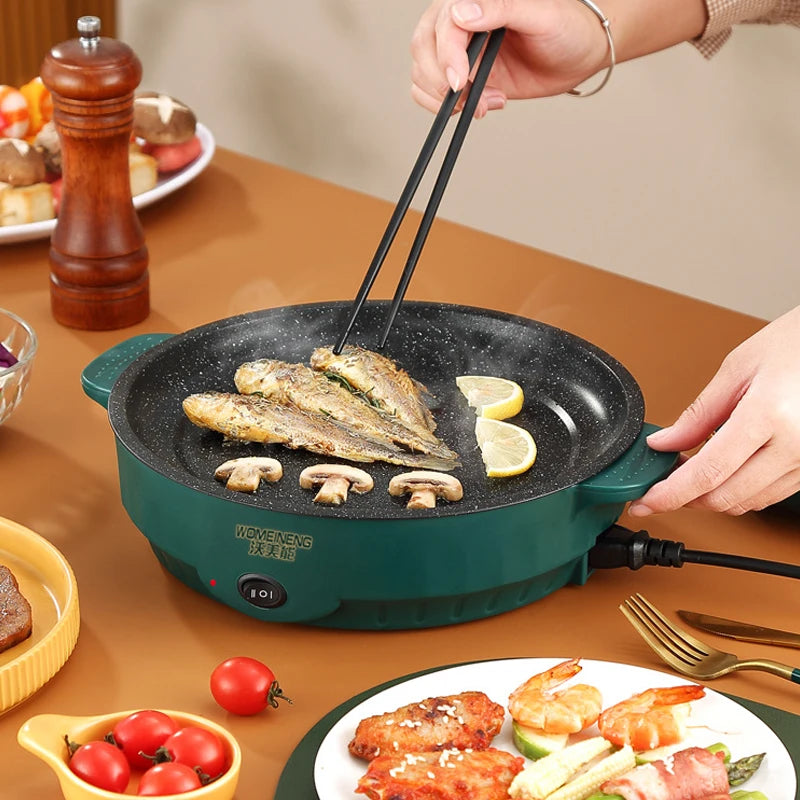 Electric MultiCooker 220V Non-Stick Frying Pan Household Barbecue Fried Steak Fish Omelette Cooking Machine Zpaxo