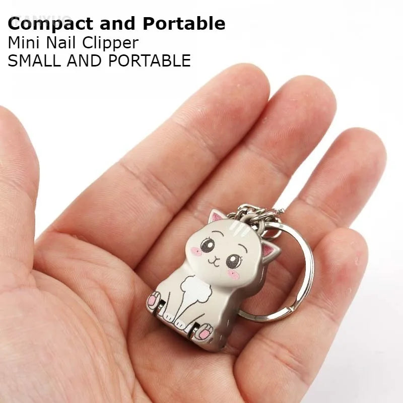 Stainless Steel Nail Clippers Exquisite Cute Kitten Shape Keychain