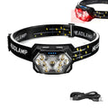 9 LED USB-C Rechargeable Headlamp – Motion Sensor & 6 Modes LED Headlamp Zpaxo 1PC