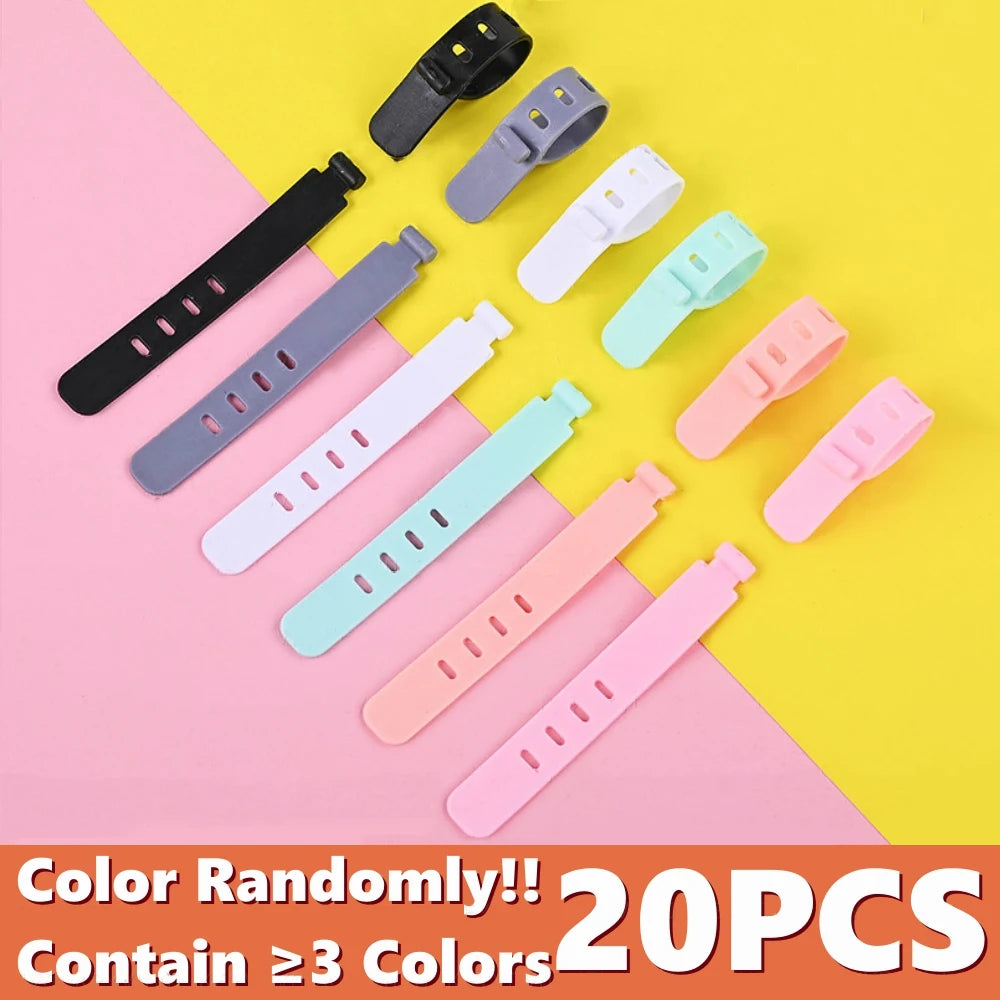 Silicone Cable Strap Wire Organizer Earphones Mouse USB Reusable Zpaxo Mixed-20PCS