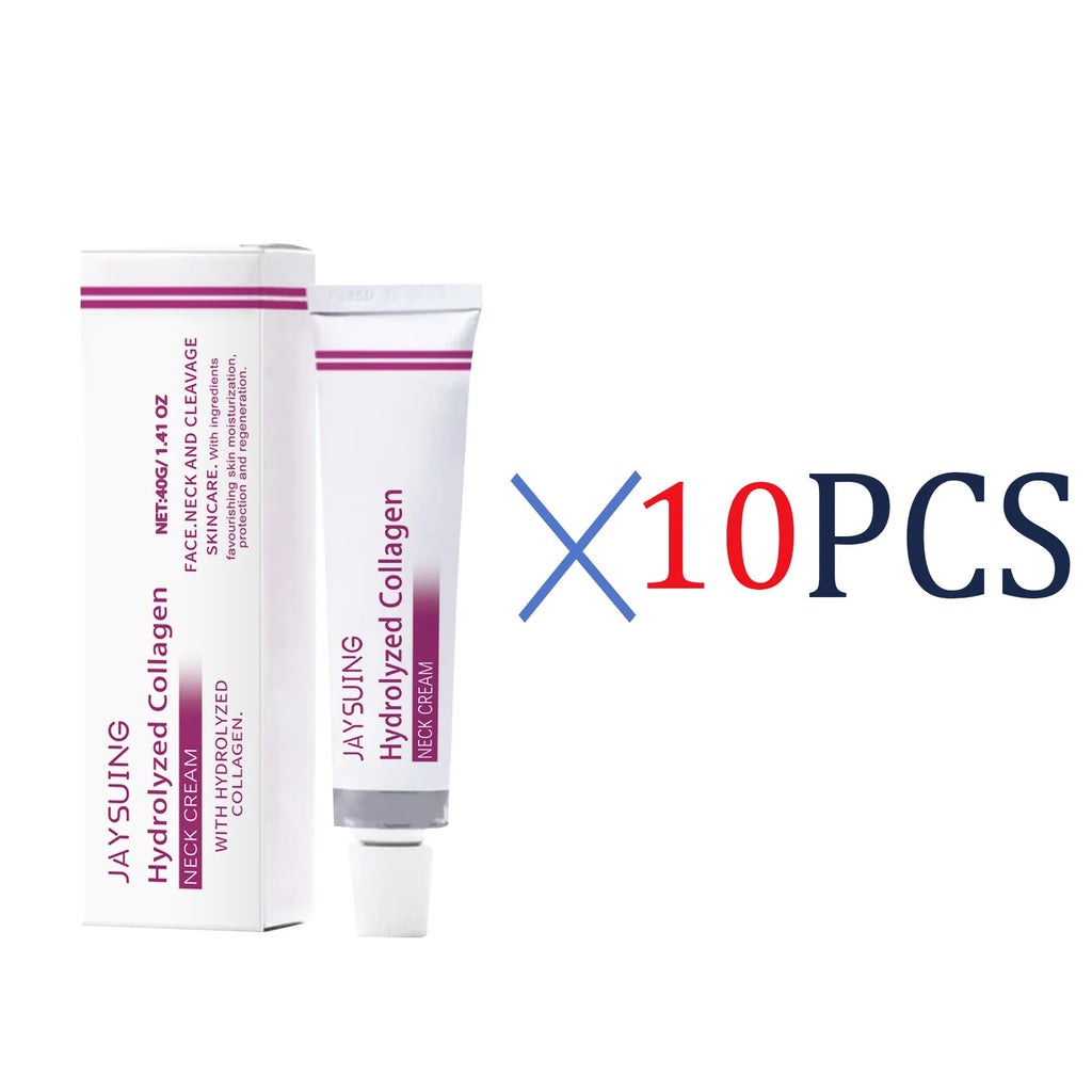 JAYSUING Hydrolyzed Collagen Neck Cream Anti-Aging Neck Firming Cream Reduce Wrinkles & Tighten Skin Moisturizing Care for neck Zpaxo 10 Pcs