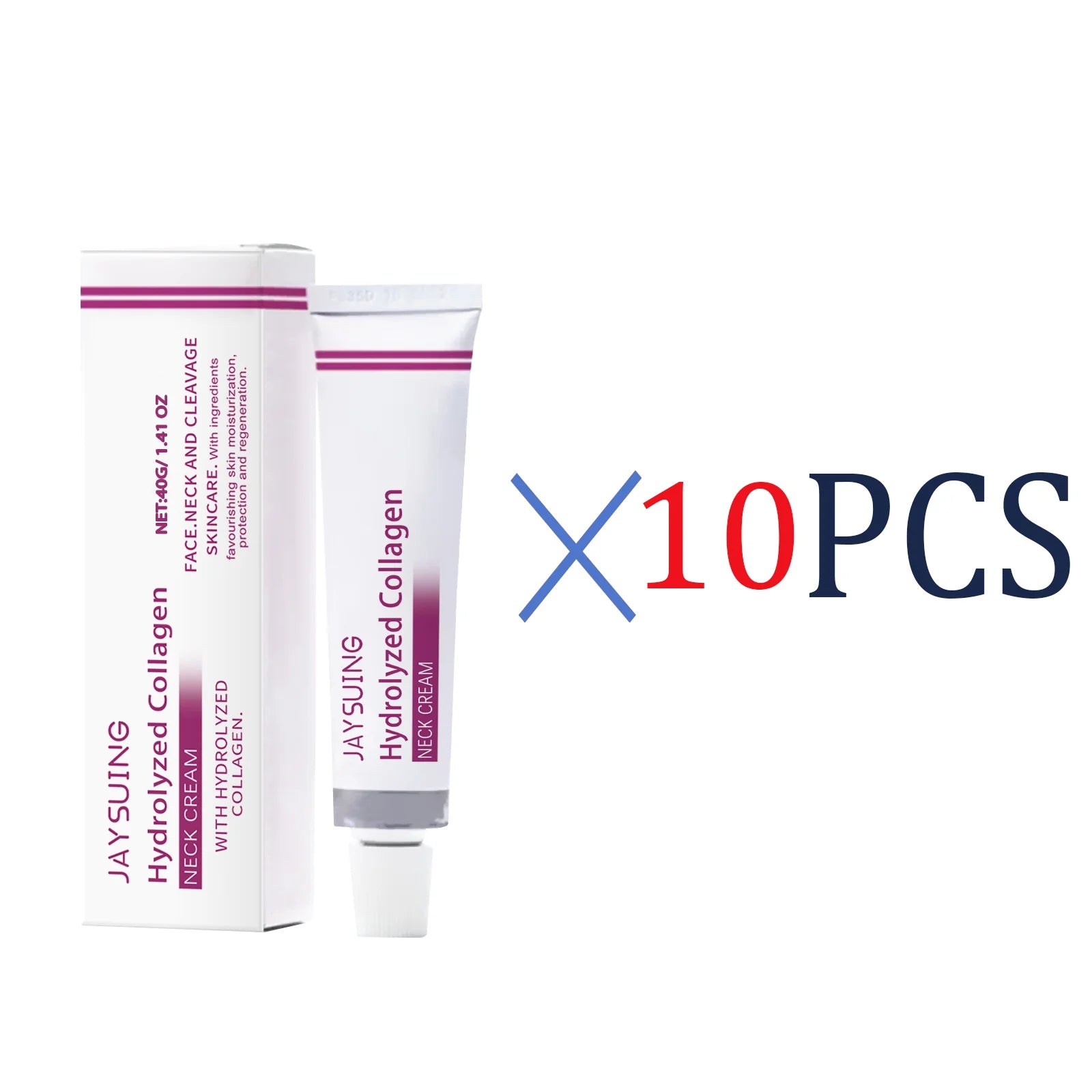 JAYSUING Hydrolyzed Collagen Neck Cream Anti-Aging Neck Firming Cream Reduce Wrinkles & Tighten Skin Moisturizing Care for neck Zpaxo 10 Pcs