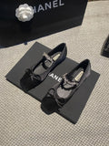 Square Toe Flat Shoes for Women Rhinestone Spring Autumn 2025 New Ballet Shoes Mary Jane Shoes for Women Big Size 42 43 44 Zpaxo Black 41