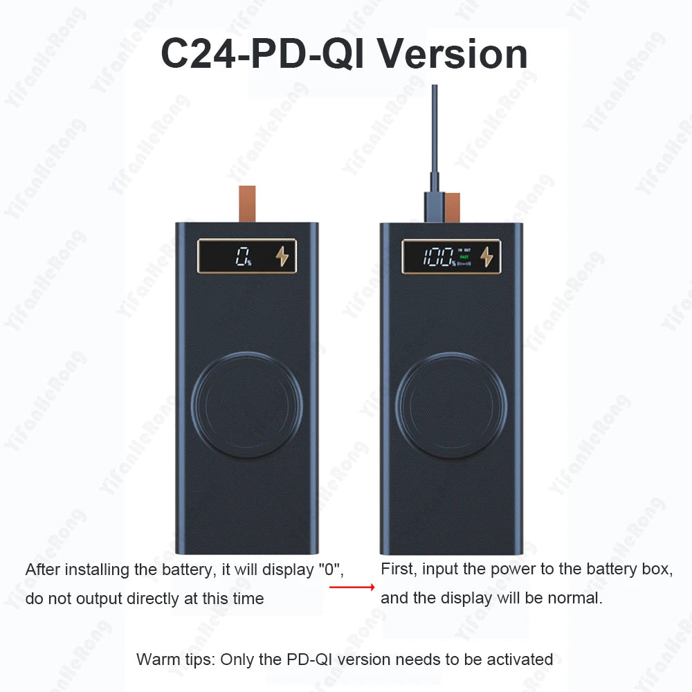 C24 24x18650 Flashlight Battery Charger Box Power Bank Holder DIY Zpaxo
