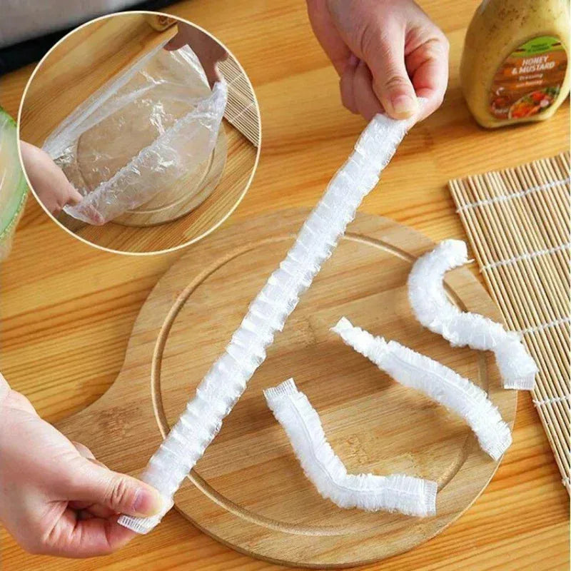 50/100-Pack Reusable Transparent Food Storage Covers for Bowls