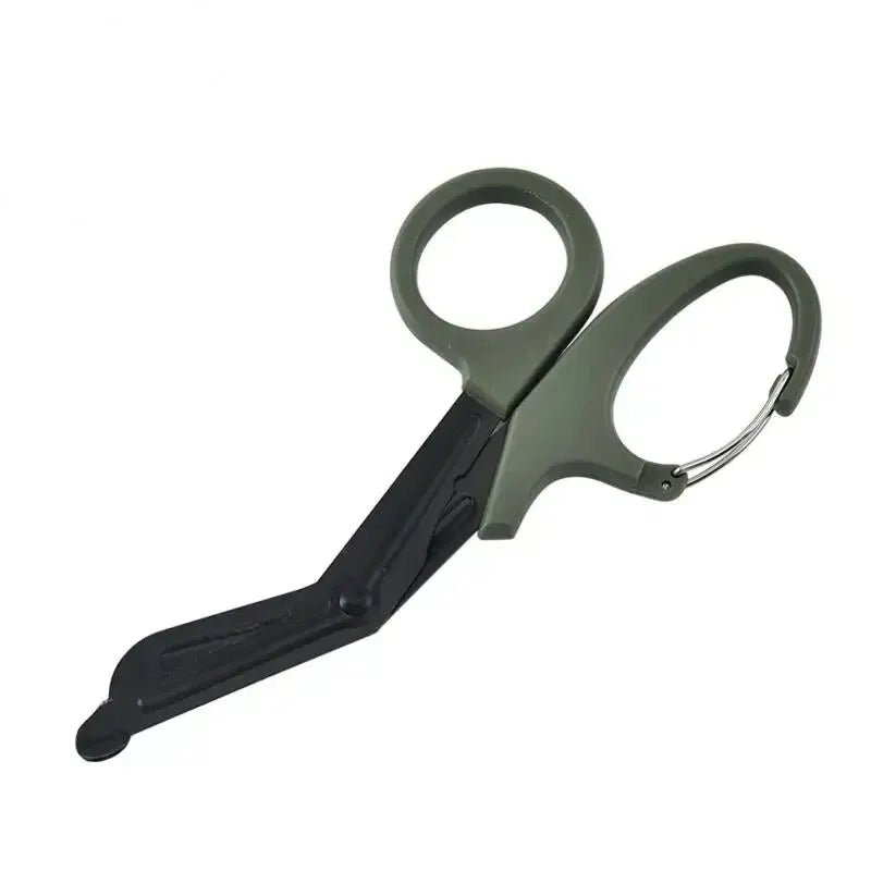 Emergency Medical Bandage Scissors Trauma Shears With Carabiner Bandage Shears Outdoor Trauma Gauze Tactical Shear Trauma Shears Zpaxo Green 15cm