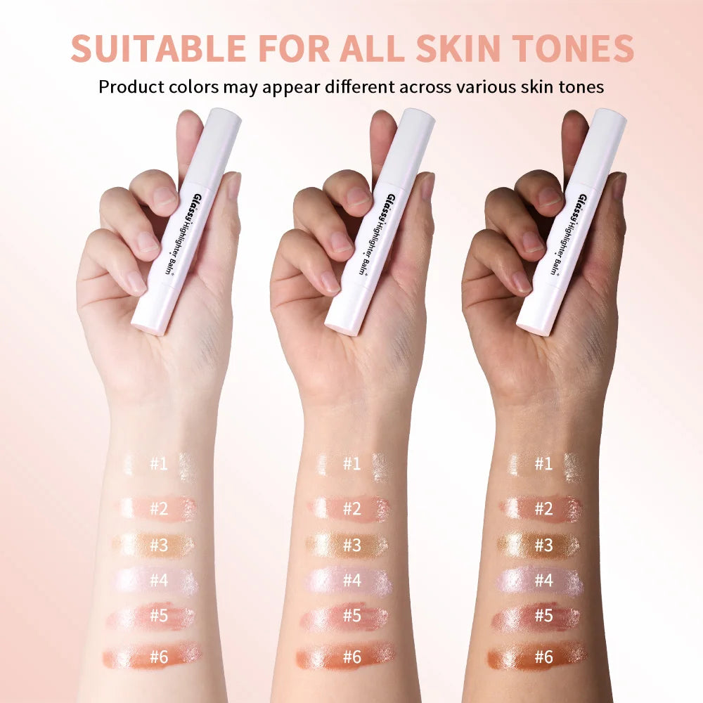 Glassy Highlighter Balm Stick – Lips, Eyes, Cheeks & Body Highlighter Balm Stick Zpaxo