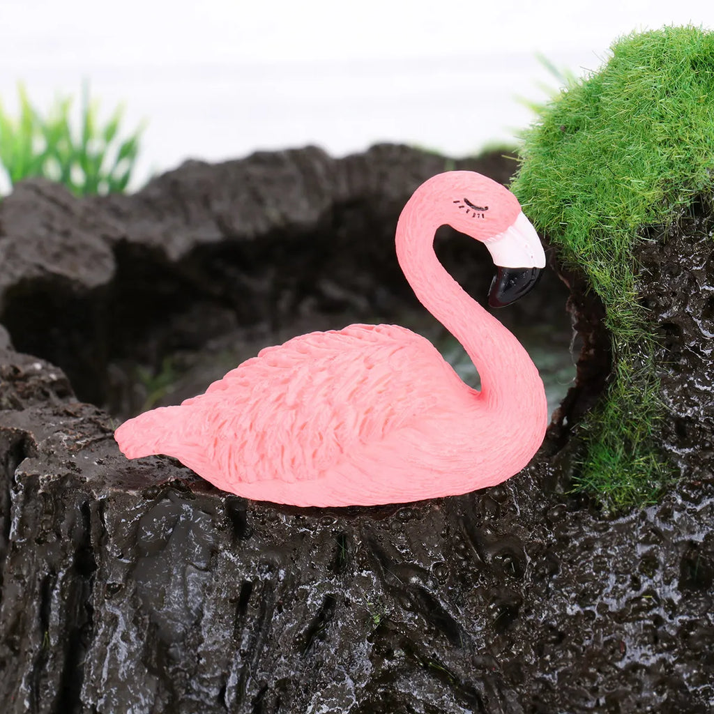 Resin Flamingo Miniatures Pink Cake Decorating Supplies Party Wedding