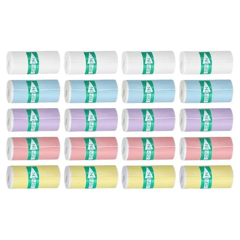 652F Colorful Thermals Sticker Paper 20Rolls Mini Printer Crafting Zpaxo