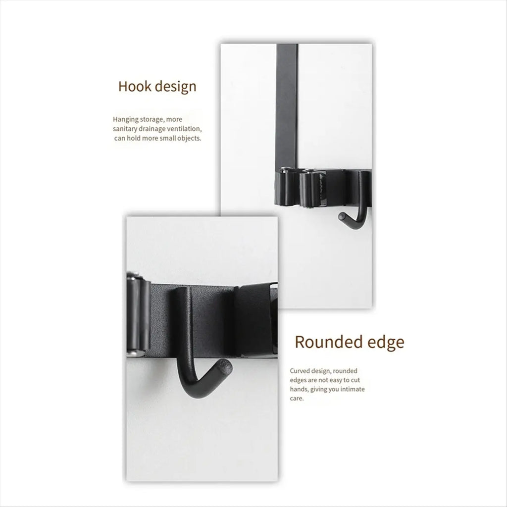 [CLOS] Broom Holder Door Mount,Over The Door Broom And Mop Holder With 2 Over Door Hooks,Broom Hanger,Tool Rack Organizer Zpaxo