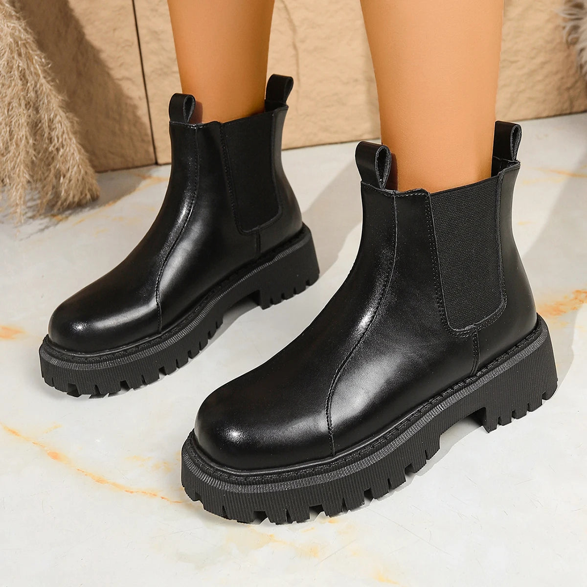 Trend Women Ankle Boots Elegant Fashion Thick-soled Short Boots Autumn Winter Comfortable Shoes Women Outdoor Shoes for Women Zpaxo