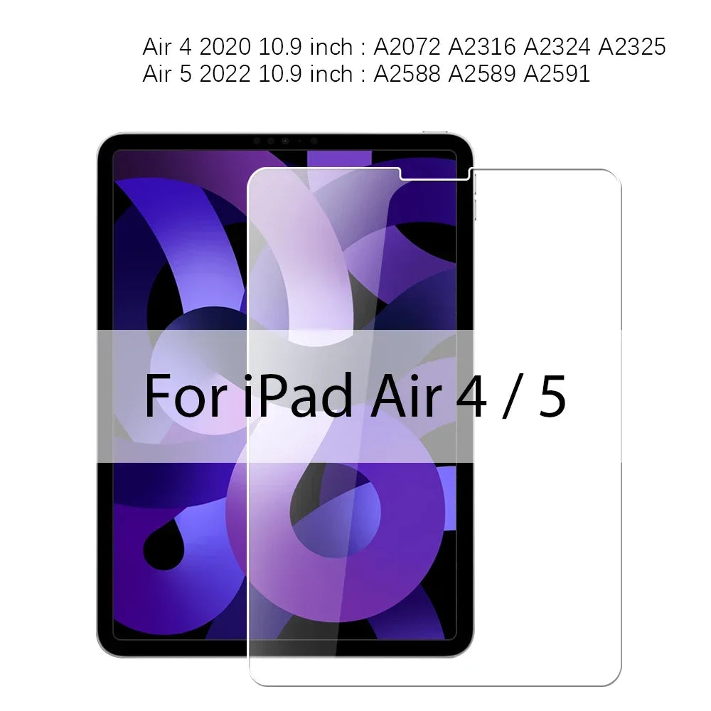 Tempered Glass Screen Protector Ipad Air 5 4 13 11 12 9 9th Gen 10th Zpaxo Air 4 5