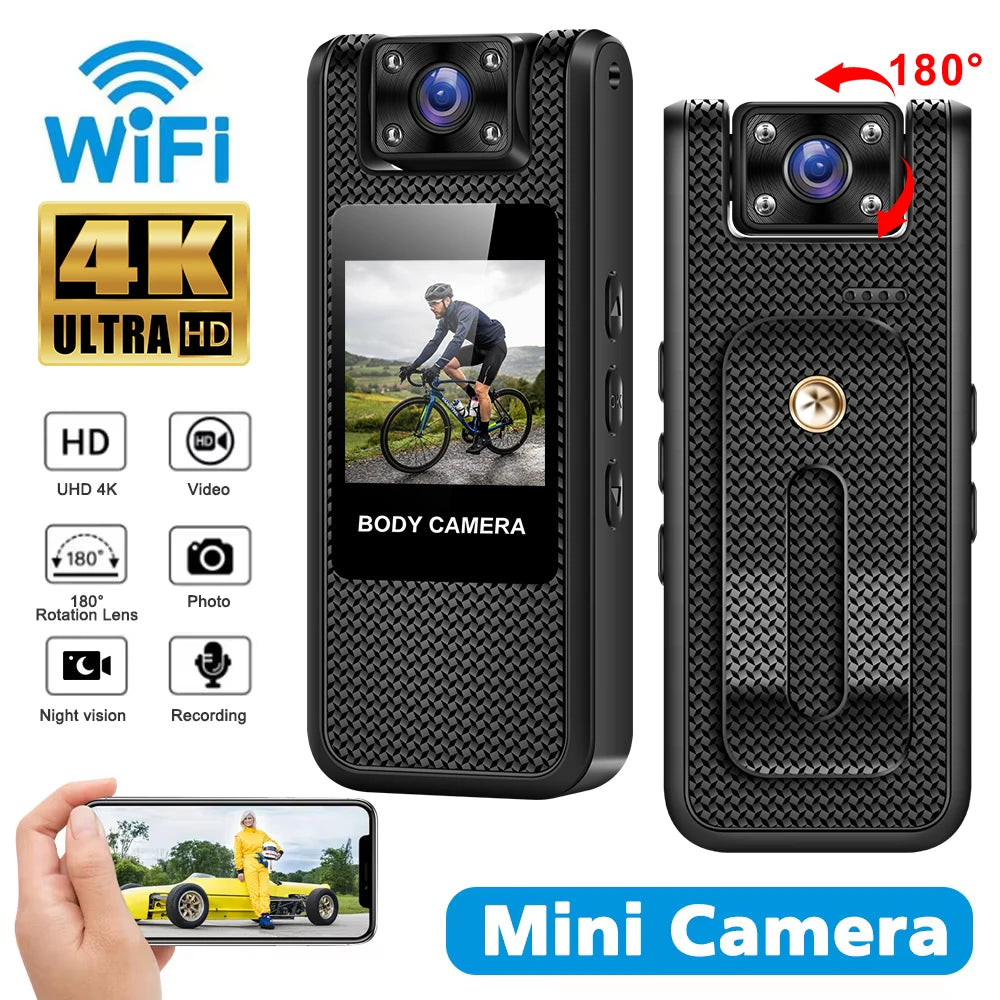 4K WiFi Mini Camera Ultra HD Portable Digital Video Recorder with Infrared Night Vision for Police BodyCam Sports DV And Riding Zpaxo