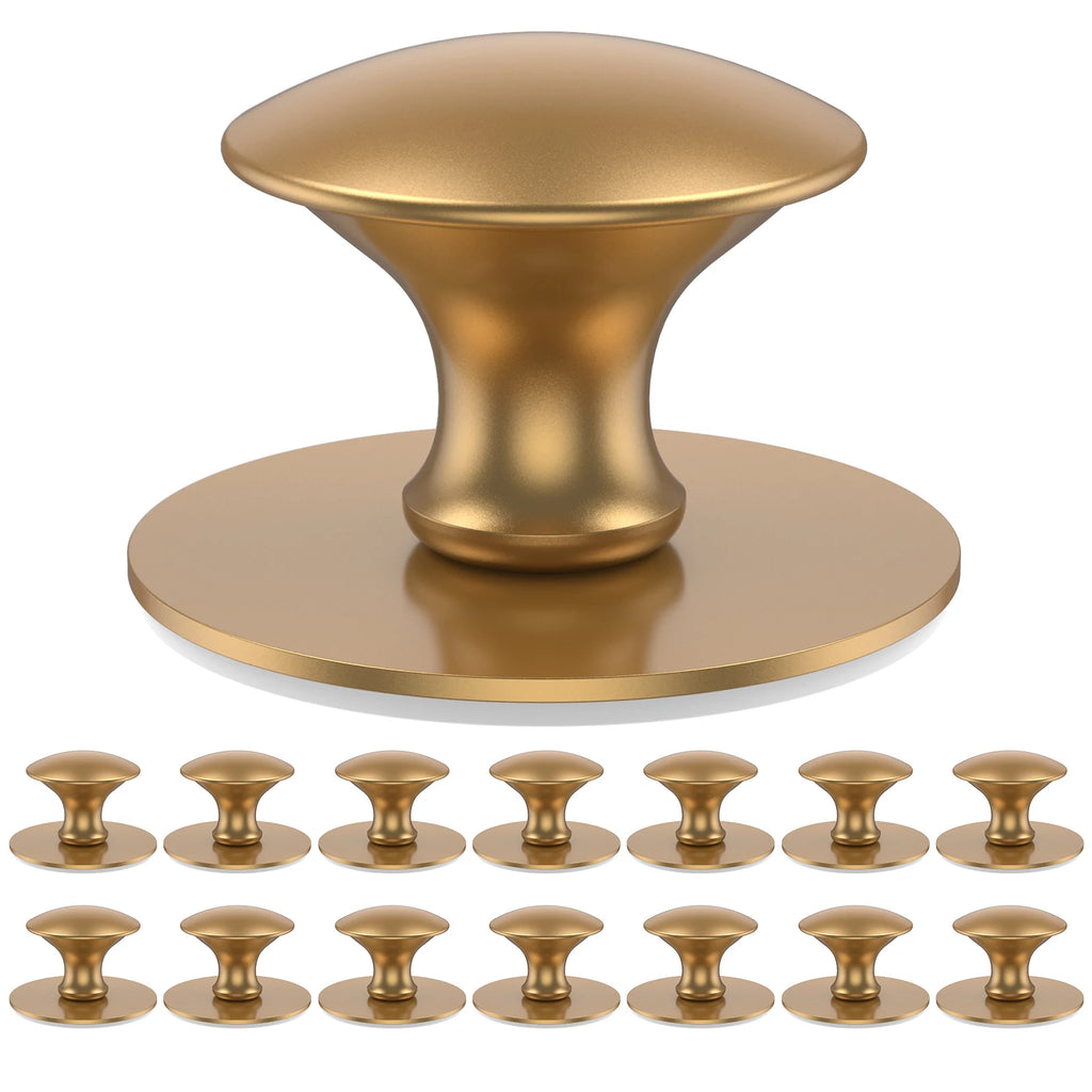 15 PCS Self-Adhesive Handles Kitchen 37MM Stainless Steel Drawer Knobs Cabinet Handles No Drilling Required Cupboard Drawers New Zpaxo No-drilling handle gold 15PCS