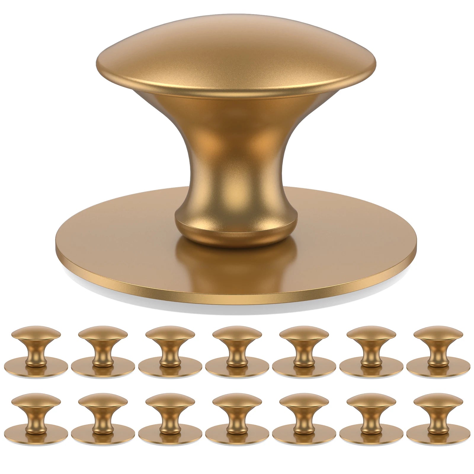 15 PCS Self-Adhesive Handles Kitchen 37MM Stainless Steel Drawer Knobs Cabinet Handles No Drilling Required Cupboard Drawers New Zpaxo No-drilling handle gold 15PCS