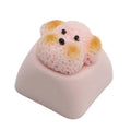 652F Dog Resin Keycap Unique Durability for Mechanical Keyboard Keycaps Zpaxo Pink CN