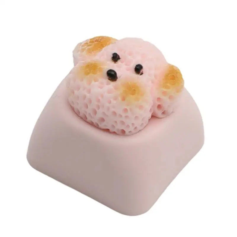 652F Dog Resin Keycap Unique Durability for Mechanical Keyboard Keycaps Zpaxo Pink CN