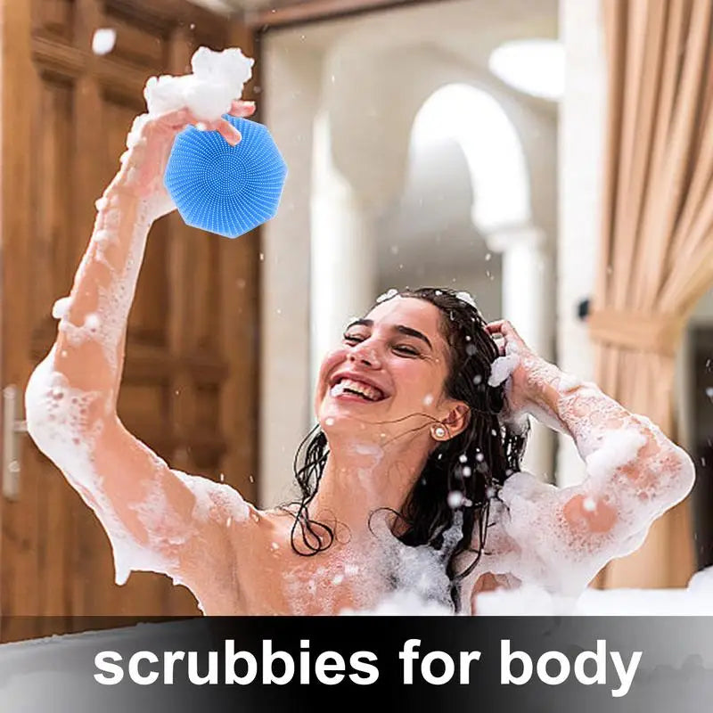 Silicone Loofah Soft Bristle Body Brush Skin Exfoliator Scalp