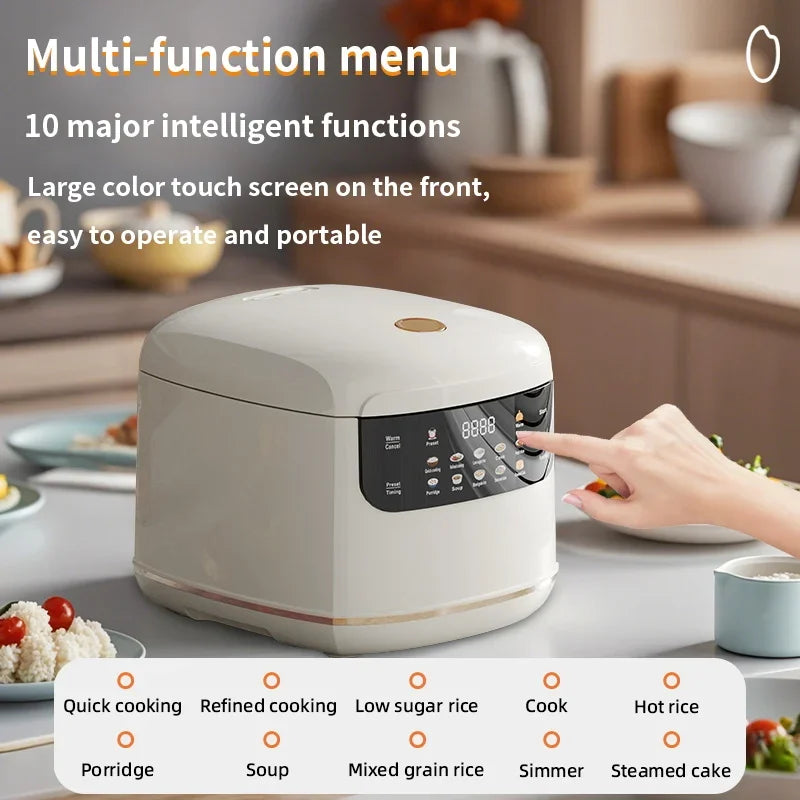 MultiCooker Electric Rice Cooker 110V 220V Non-Stick Pot 1-3 People Mini Cooking Machine Steamed Smart Rice Cooker Kitchen 2L Zpaxo