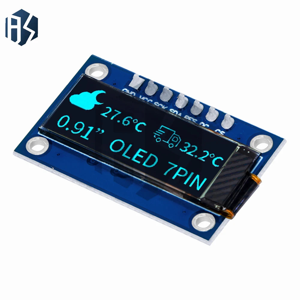 SSD1306 7PIN 0.91 inch 128x32 SPI OLED Module 0.91" OLED Display Module White Blue OLED Screen Board For Arduino Zpaxo