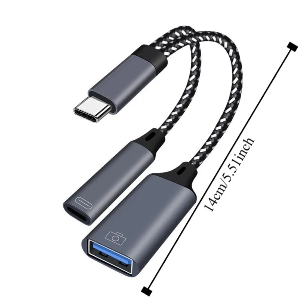 C 1 Type-c USB Adapter 3 0 Y Splitter OTG Cable Phone Converter Data Zpaxo