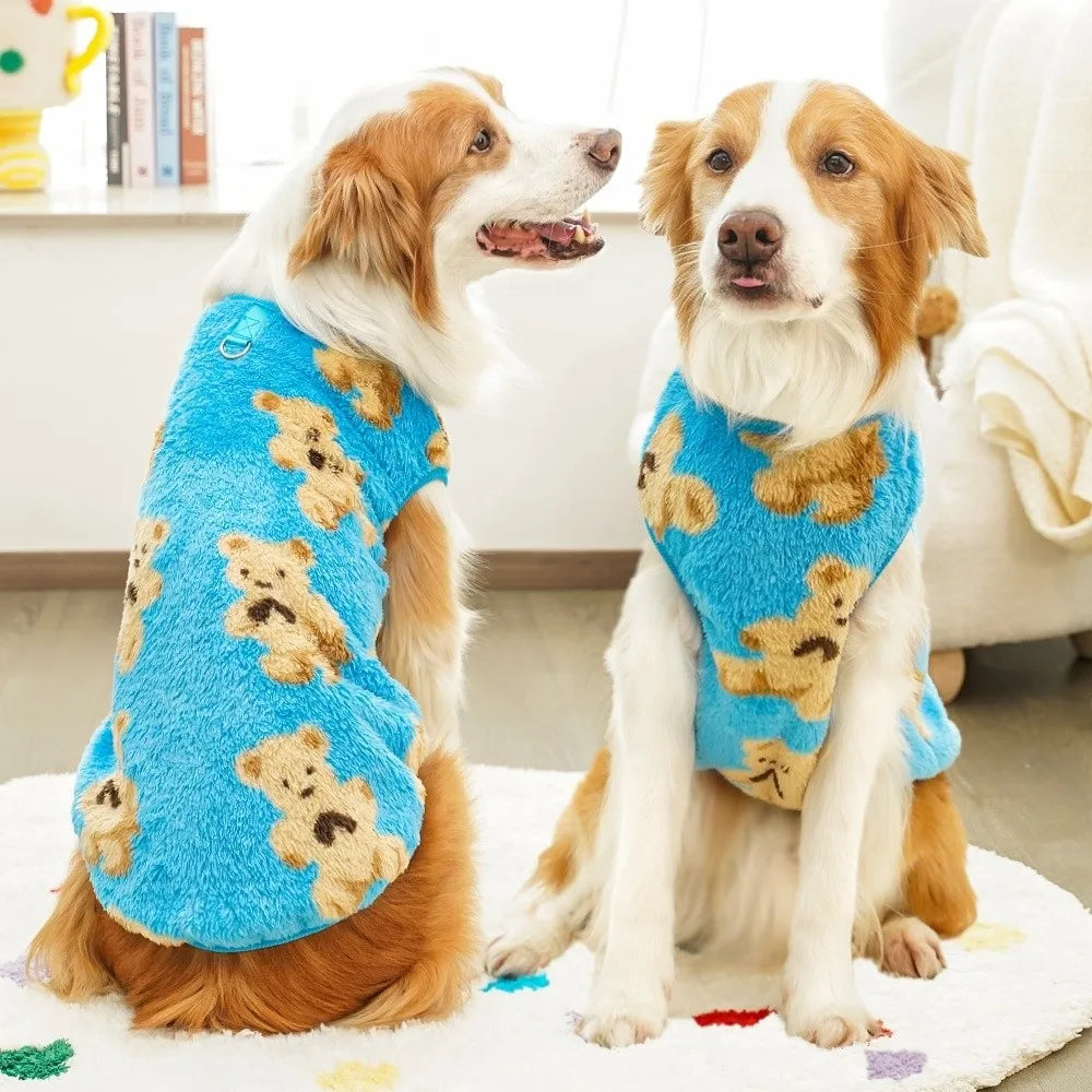 Winter Fleece Dog Vest – Bear Pattern | Sizes 3XL–9XL Dog Winter Vest Zpaxo