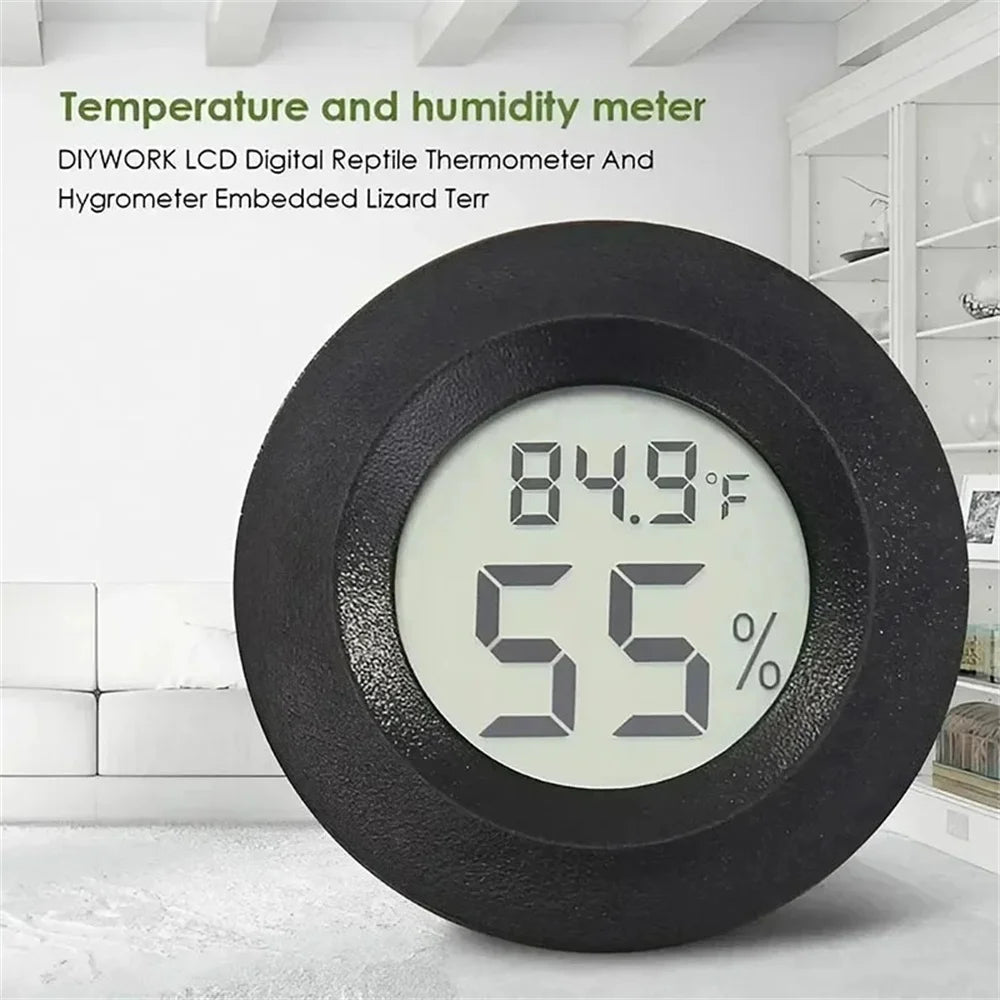 Portable Mini Circular Electronic Temperature Hygrometer LCD Display