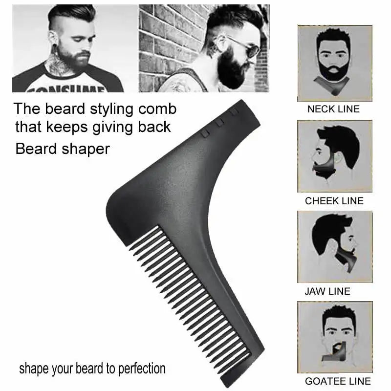 Beard Shaping Tool & Comb – Non-Slip Line Up Guide for Men