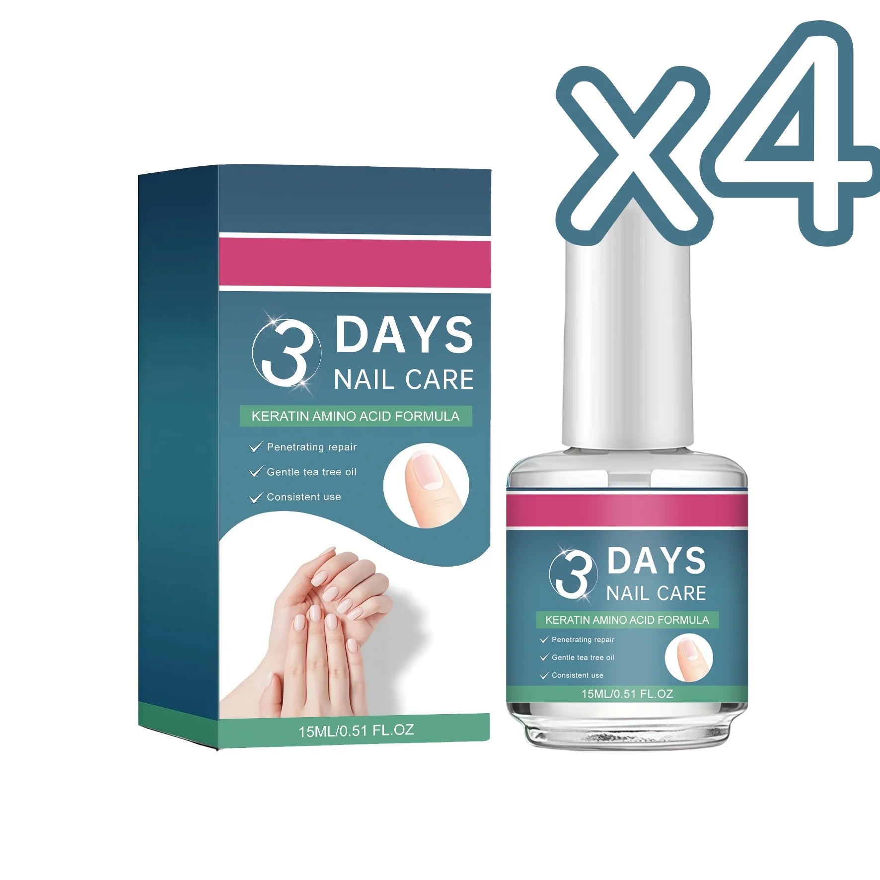 Plant-Based Nail Care Oil – Repair, Strengthen & Moisturize Nail Treatment Oil Zpaxo 15ml Boxed x 4