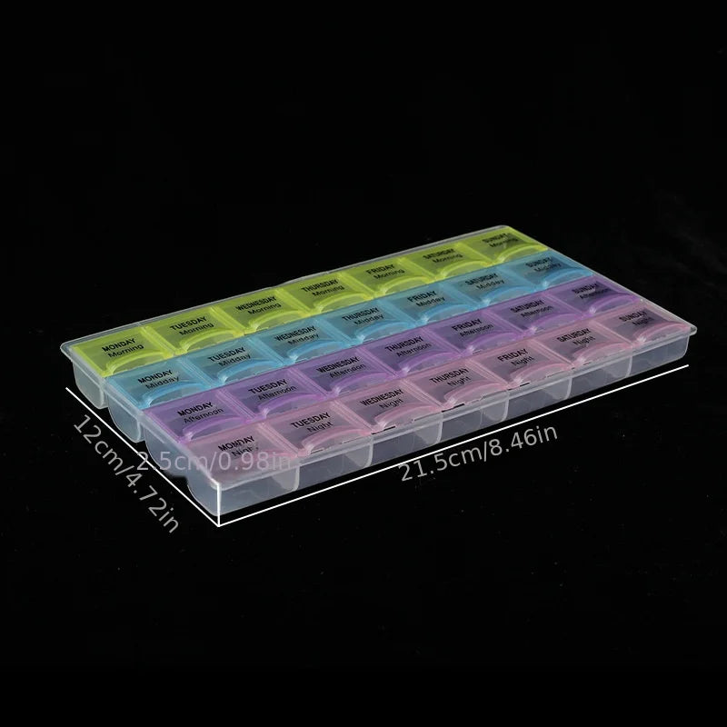 28 Grid Medicine Box English Portable Household Large Capacity Health