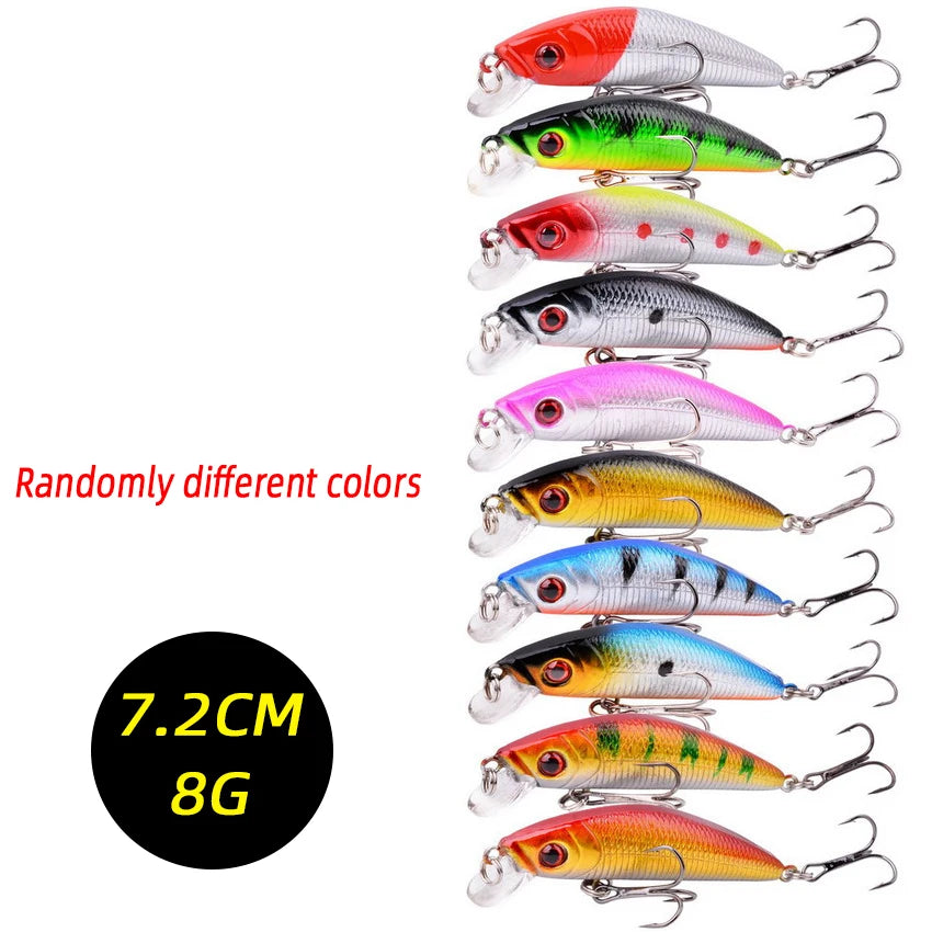 3/5/8 PCS Fishing Lure Set – Minnow, Crankbait & Wobbler Kit Fishing Lure Set Zpaxo FS0146 8pcs Random Colors