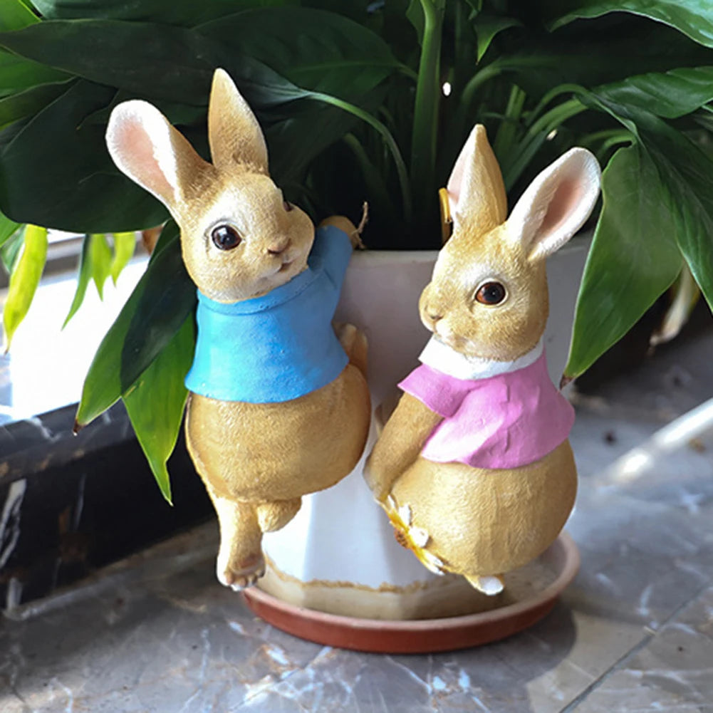 Cute Rabbit Creative Sculpture Garden Supplies Resin Landscape Crafts