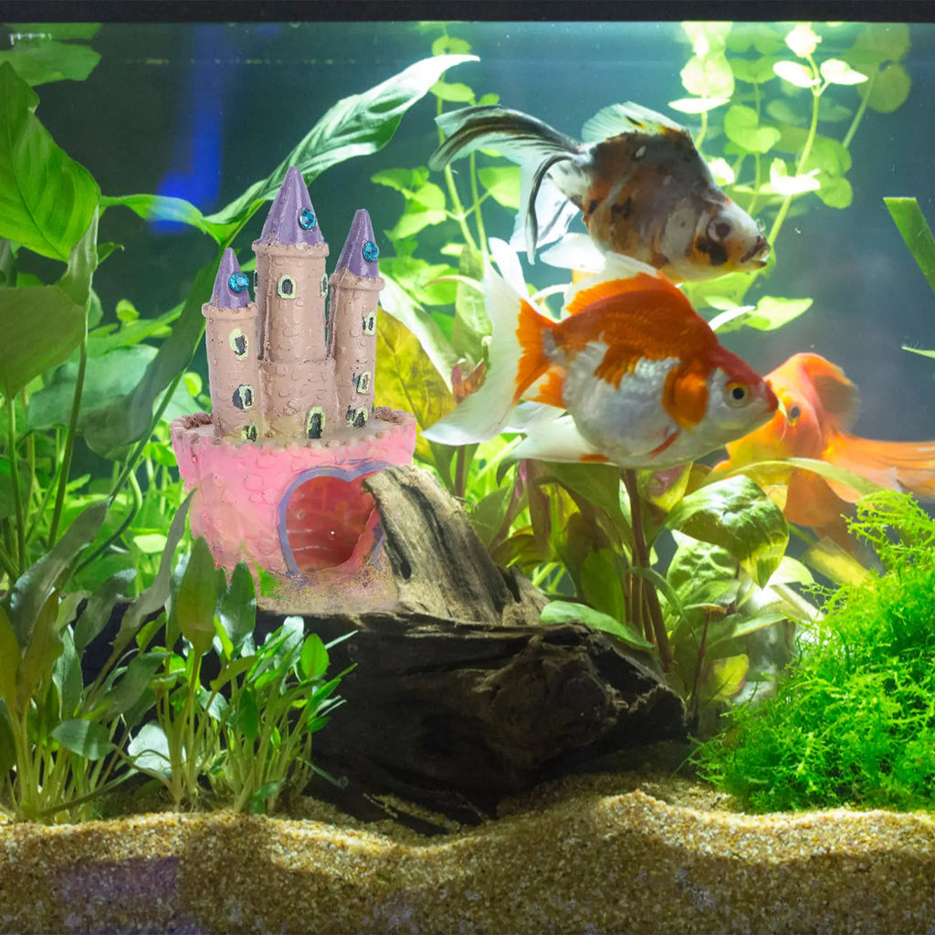 Cartoon Castle Aquarium Decoration Fish Tank Ornament Resin Material