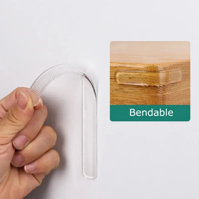 10- Self-adhesive Silicone Furniture Pads Cot Bumper Fridge Strips
