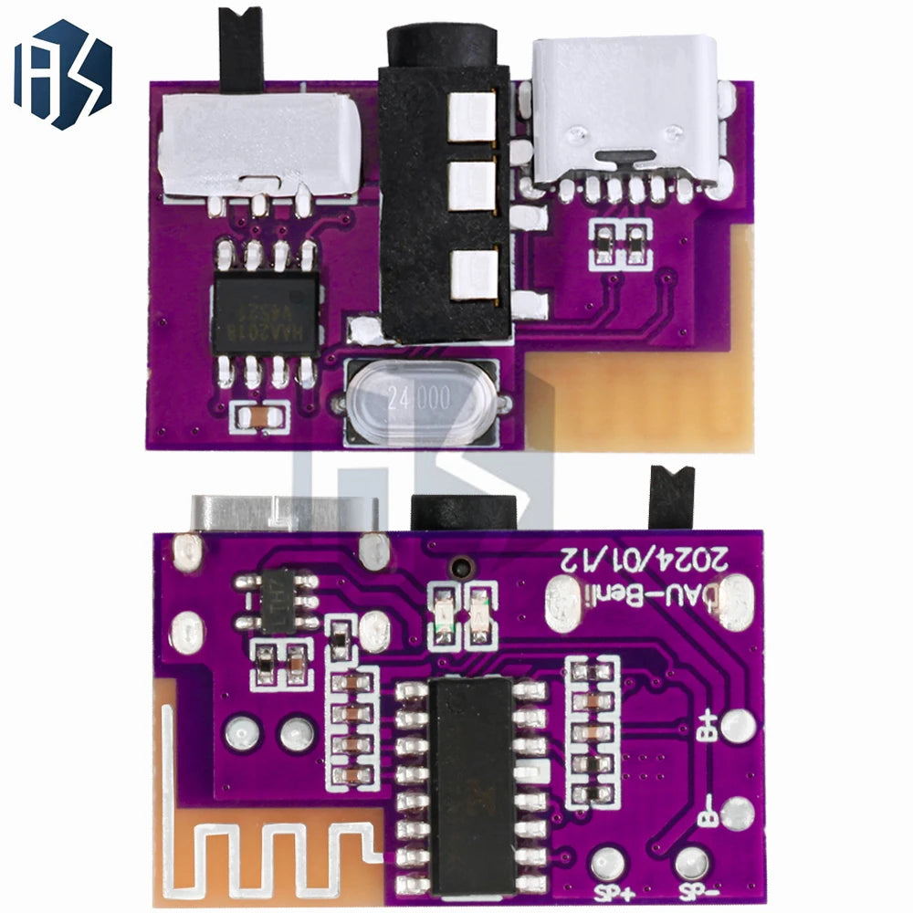 DC 3.5V-5V 5W Bluetooth 5.4 Mono Amplifier Decoder Board MP3 Player TWS 3.5mm AUX Module Receiver DIY Handmade Speaker Zpaxo
