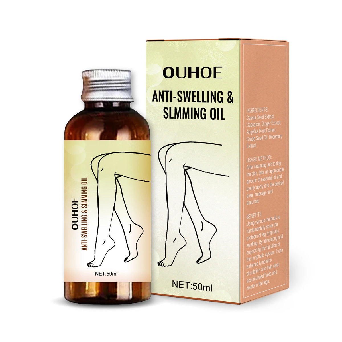 Fat Burning Essential Oil Lose Weight Flat Tummy Lifting Firming No Rebound Anti Cellulite Promote Metabolism Shaping Body Care Zpaxo 50ml boxed