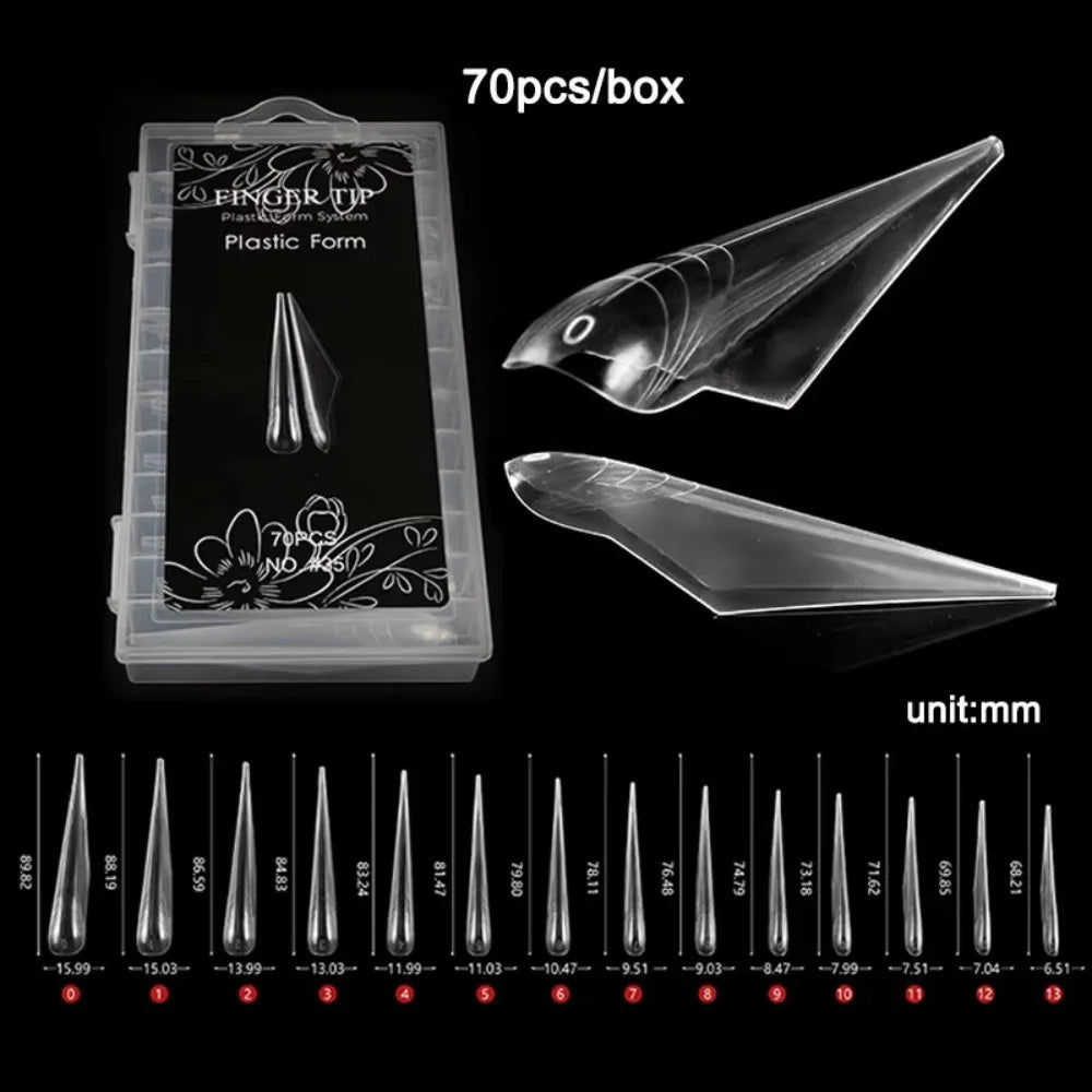 Poly Nail Gel Extension Molds Reusable Curved Stiletto Advanced Shape Zpaxo 5