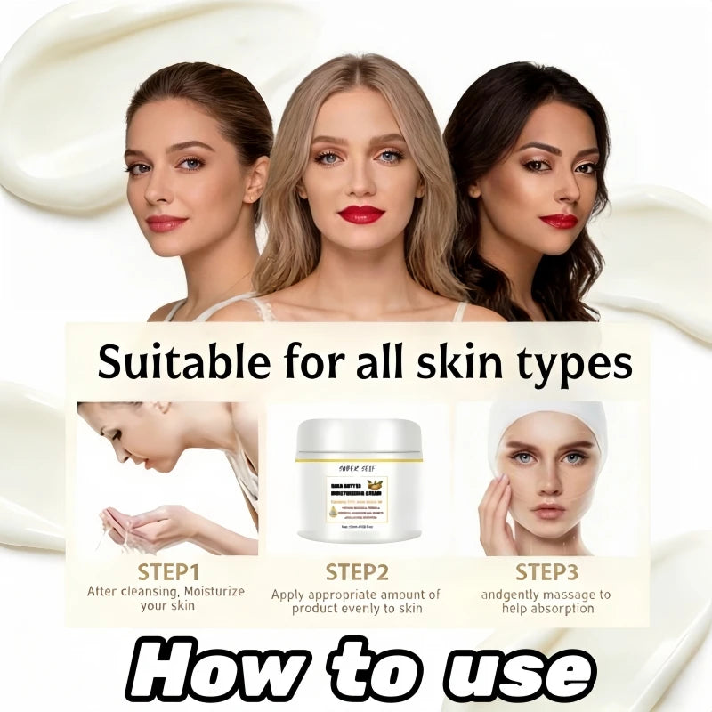 Hyaluronic Acid Shea Butter Long‑Lasting Moisturizer 50ml Improve Dry Flaky Skin Care Cream Zpaxo