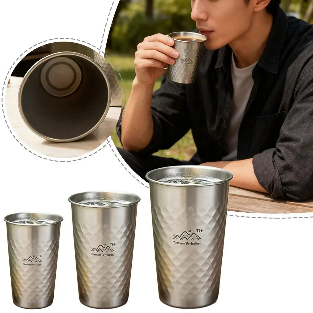 304 Stainless Steel Outdoor Camping Cups Large Capacity Portable Water Coffee Beer Cup Set For Hiking Picnic Barbecue Milk Tea Zpaxo