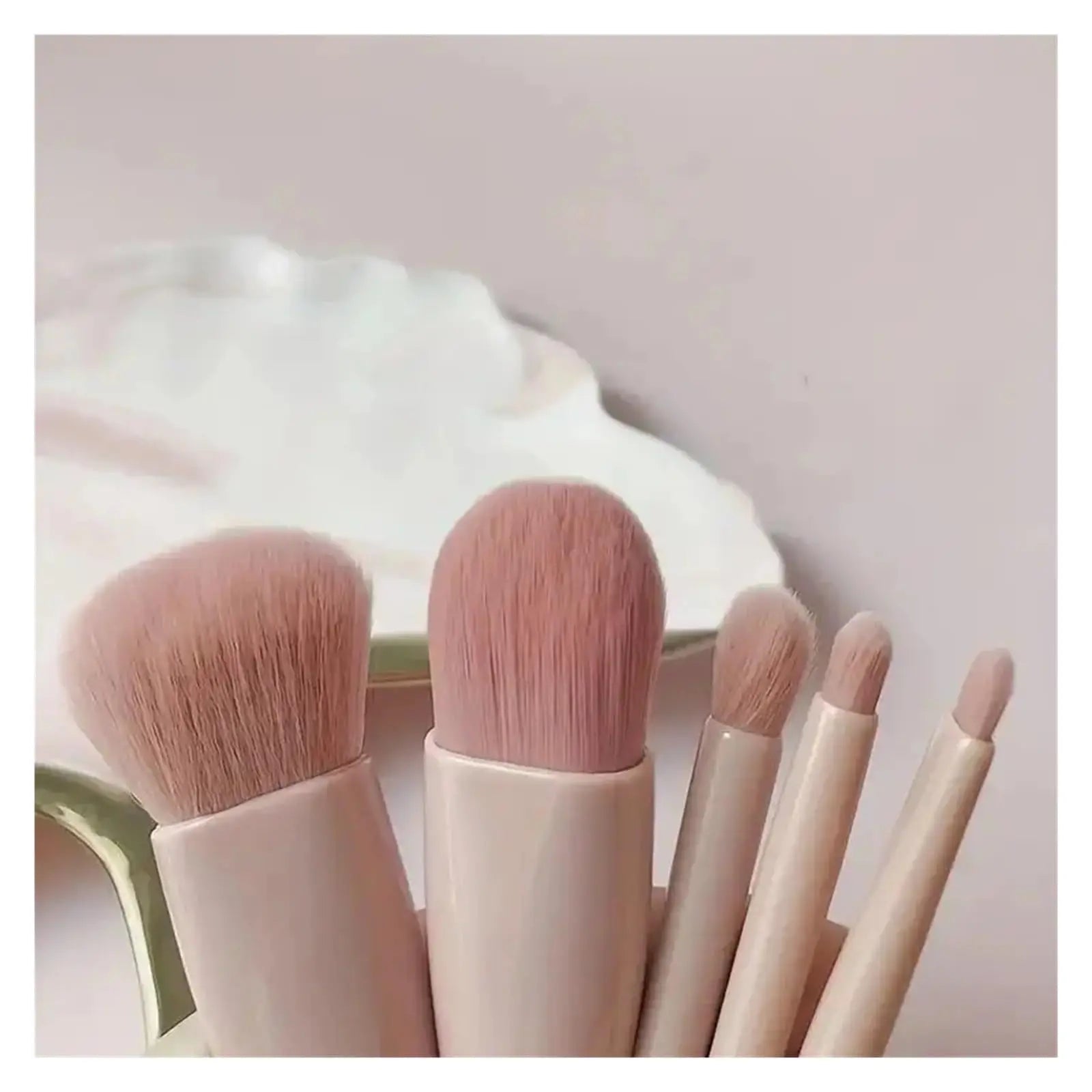 5pcs Mini Travel Size Makeup Brushes Set - Complete Function Cosmetic Brushes Kit with Storage Case And Mirror for On-the-Go App Zpaxo