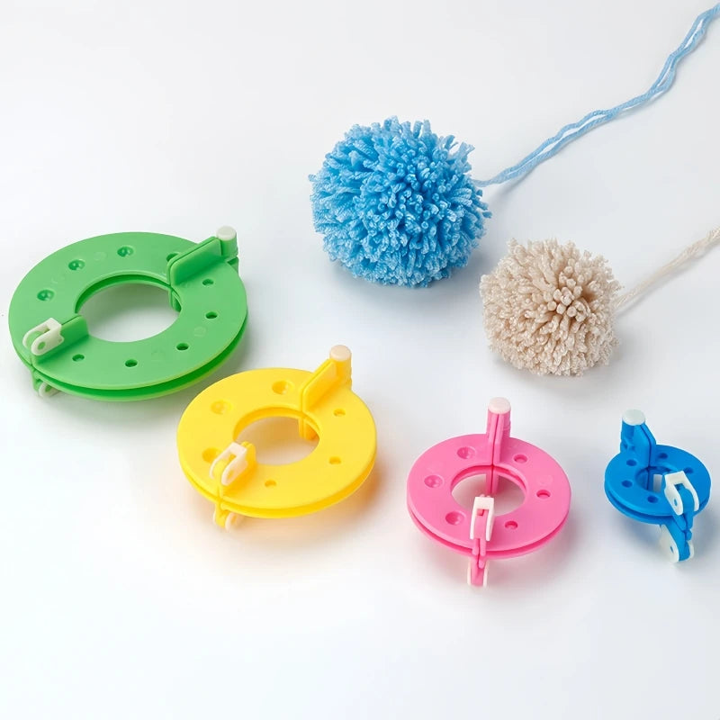 4 Sizes DIY Sewing Tools Pompon Plastic Pom Maker Clover Fluff Ball Zpaxo