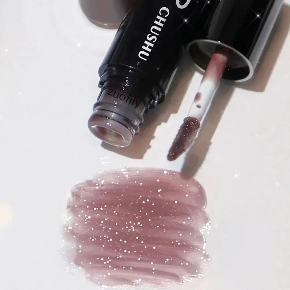 Black Tube Gloss Water-light Mirror Lip Glaze Glitter Lip Tint Lasting Cosmetics Lighten Lipss Wrinkle Moisturize Lip Oil Zpaxo