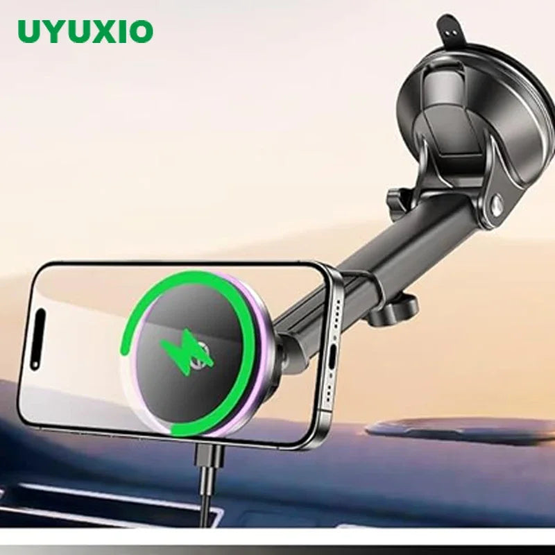UYUXIO Wireless Car Charger Dash Windshield Strong Magnetic Mount