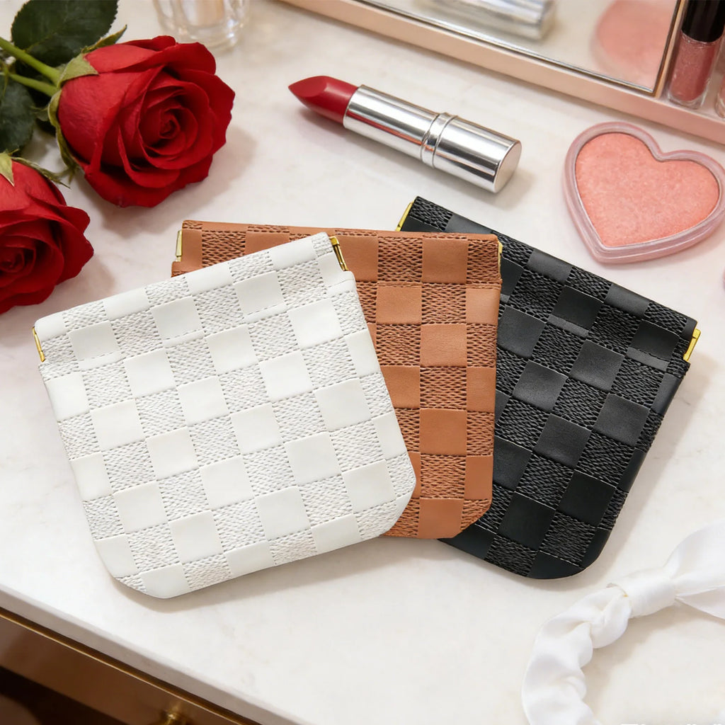Small Auto-Closure Makeup Bag – Cosmetic & Jewelry Pouch Cosmetic Pouch Zpaxo